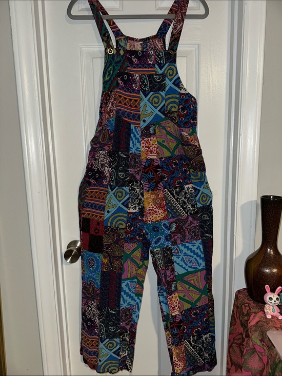 Pants - Multicolor Patchwork Women's Overalls Jumpsuit